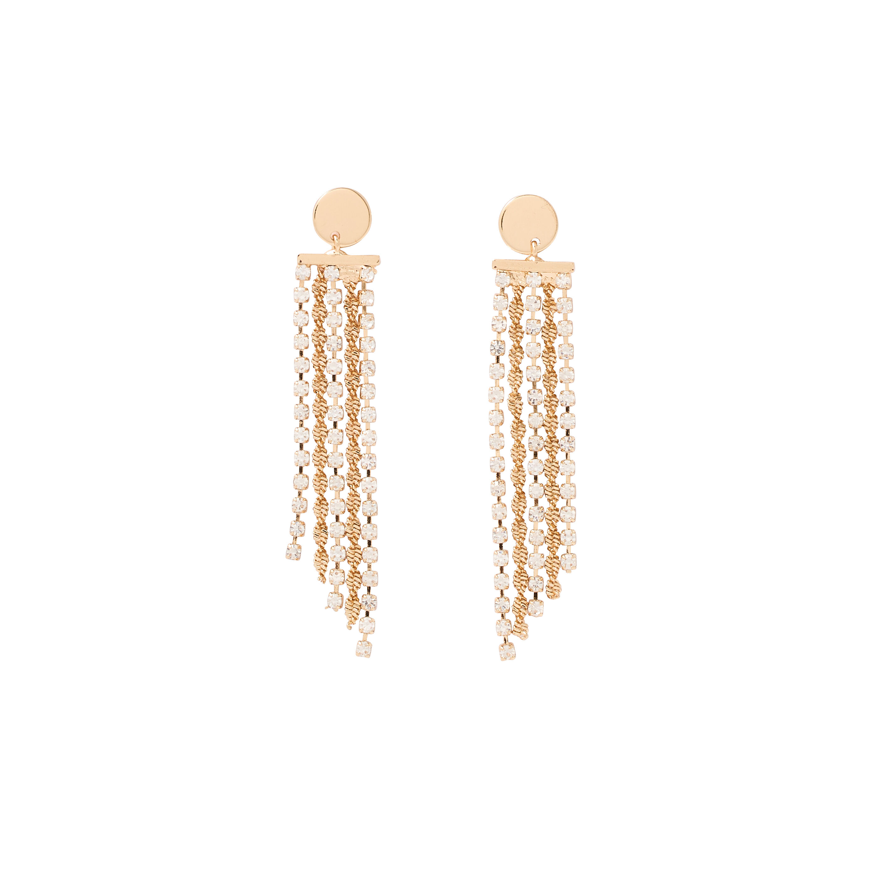 Boucles d'oreilles cascade strass&eacute;es