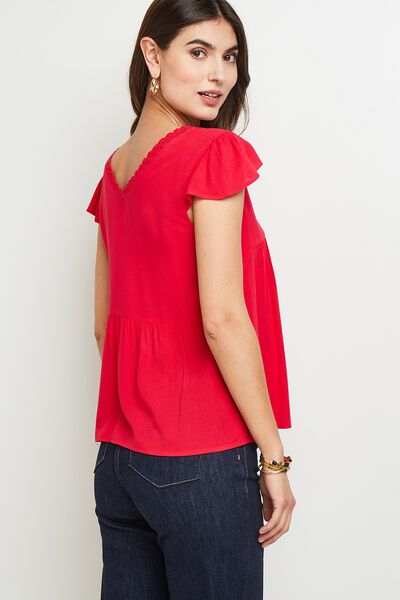 Blouse manches courtes col V