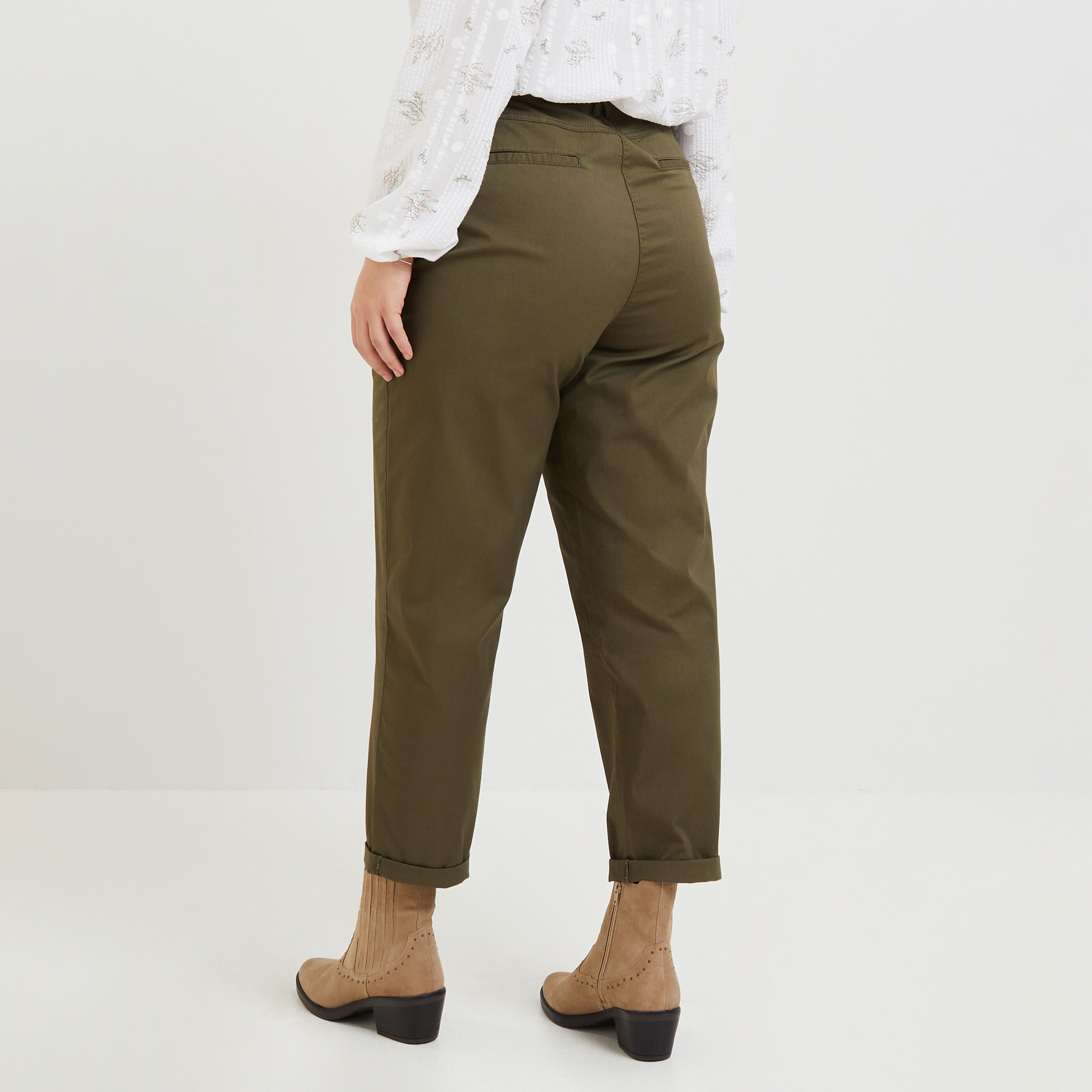 Pantalon chino raccourci femme