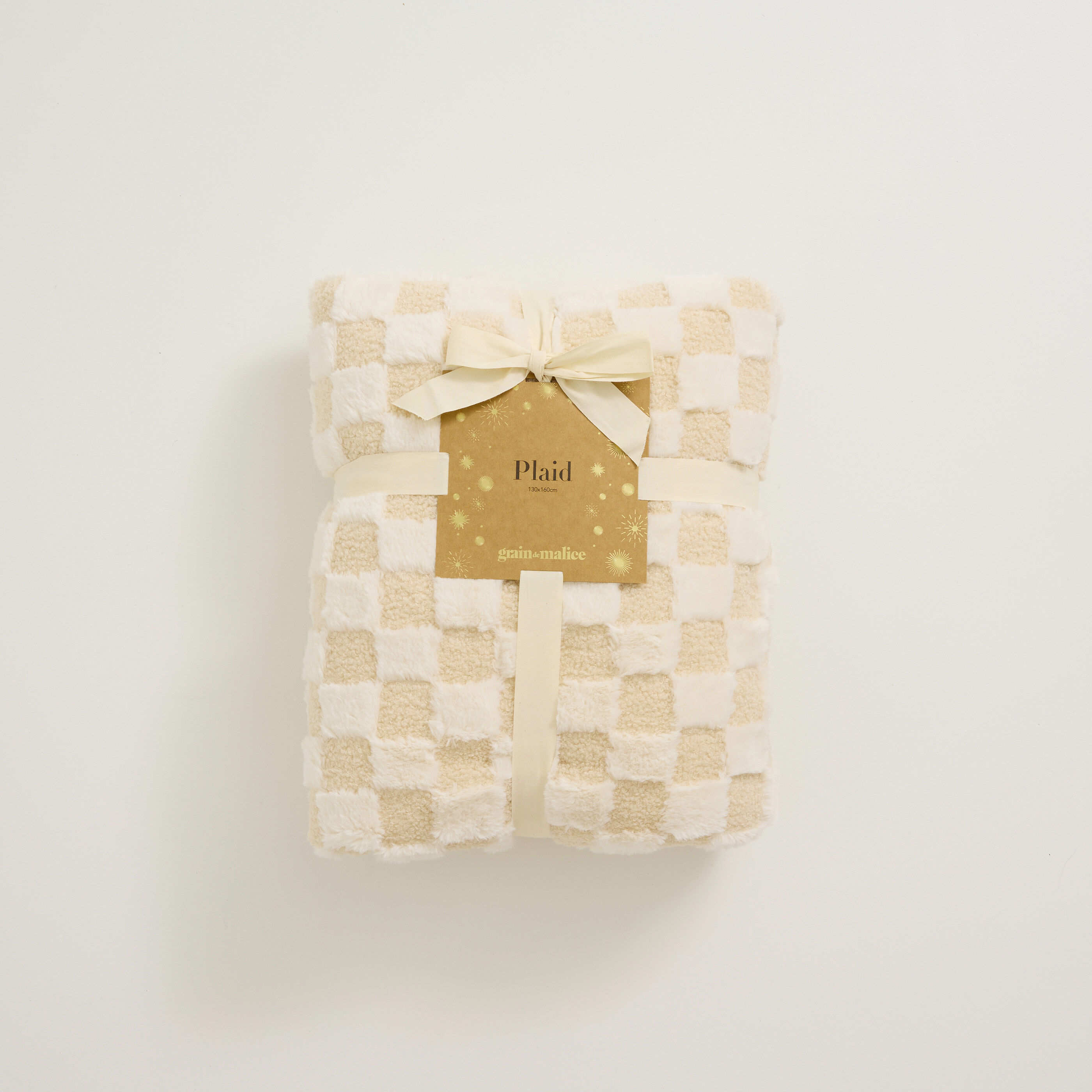 Plaid doux imprim&eacute; &agrave; carreaux femme