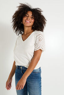T-shirt manches volantées femme