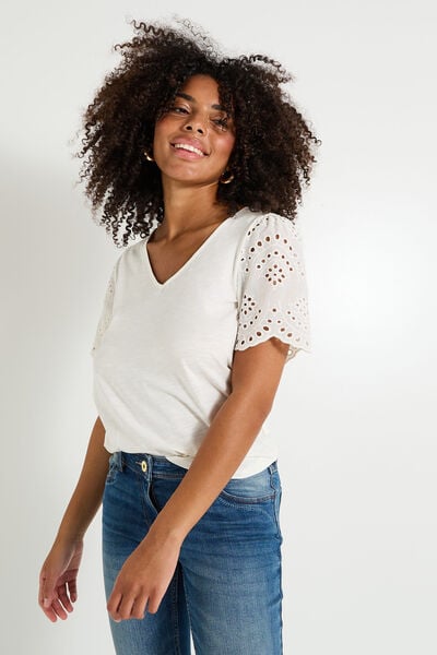 T-shirt manches volantées femme