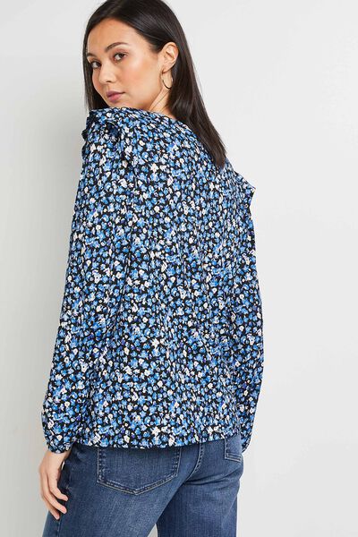 Blouse froissée imprimé fleurs