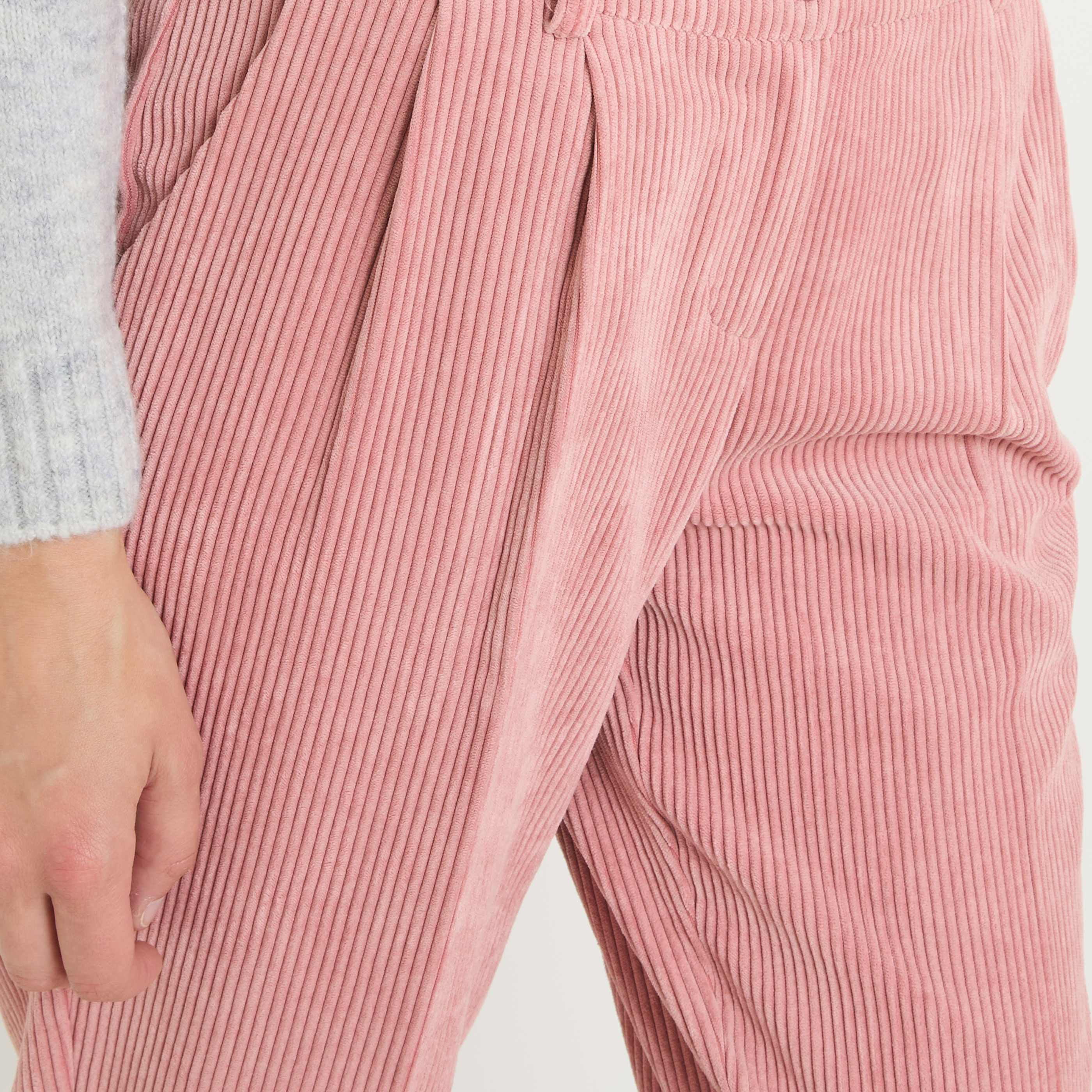 Pantalon velours &agrave; pinces femme
