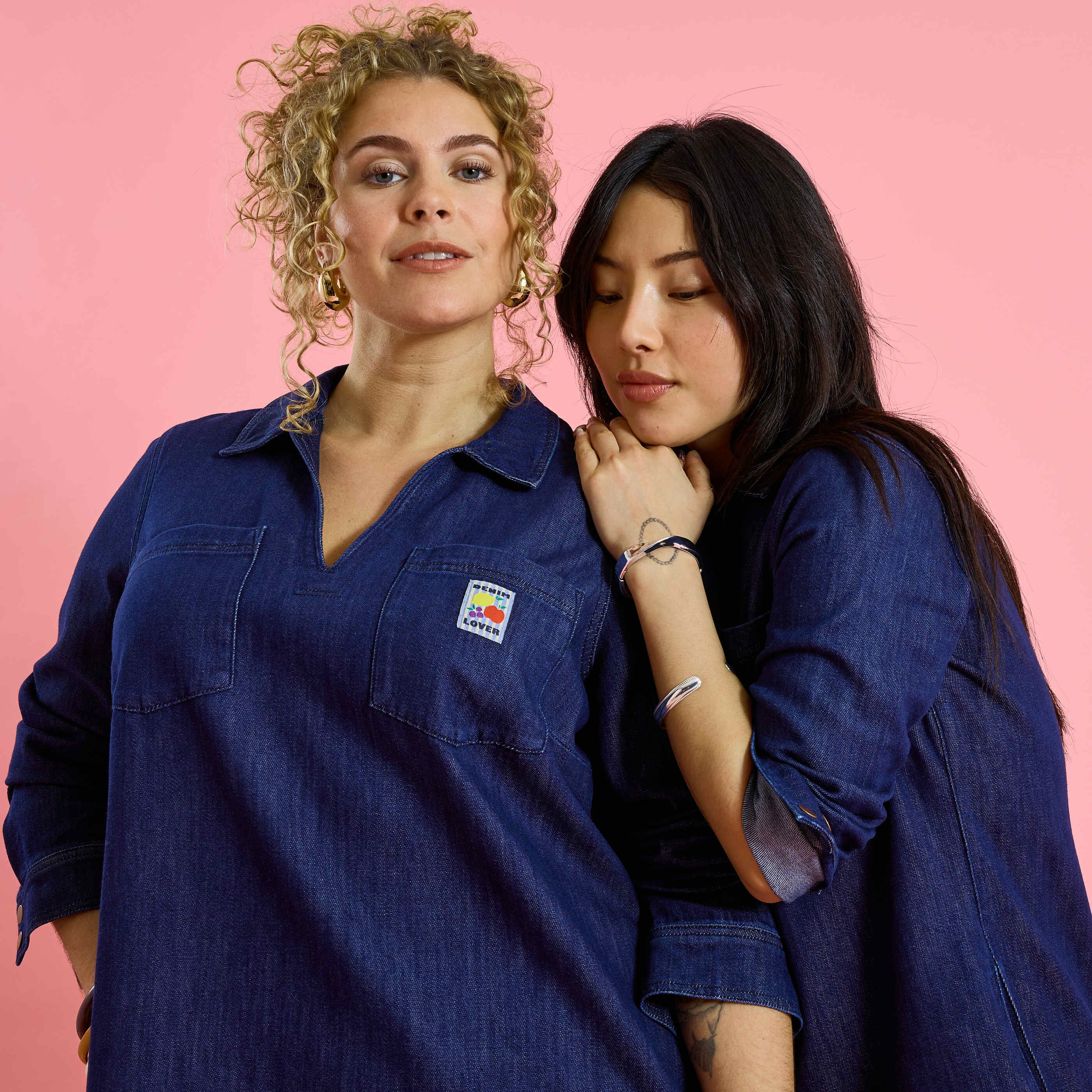 Robe courte en denim femme