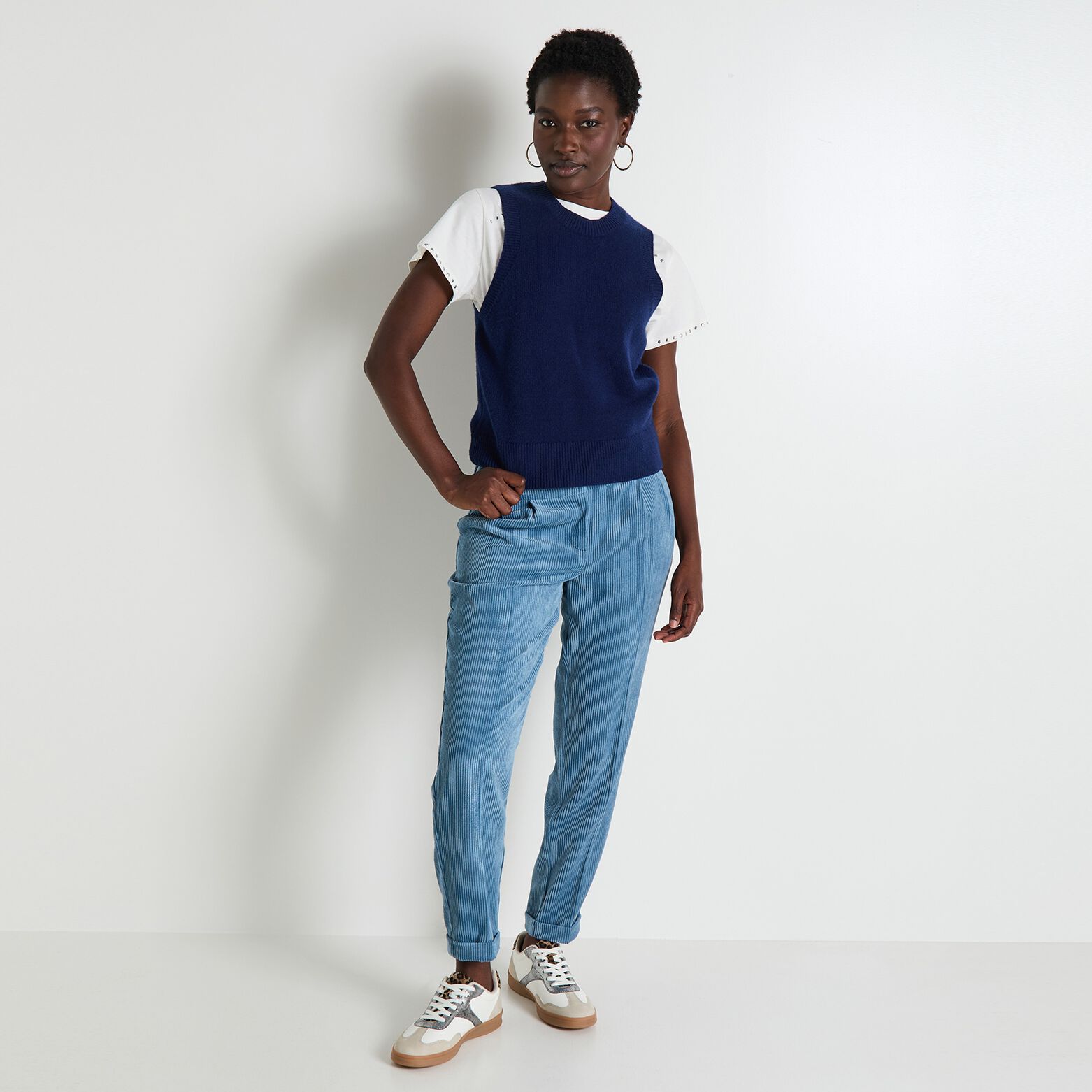 Pantalon velours femme