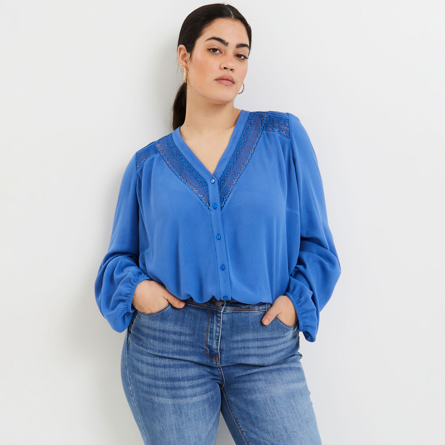 Chemise détails ajourés femme