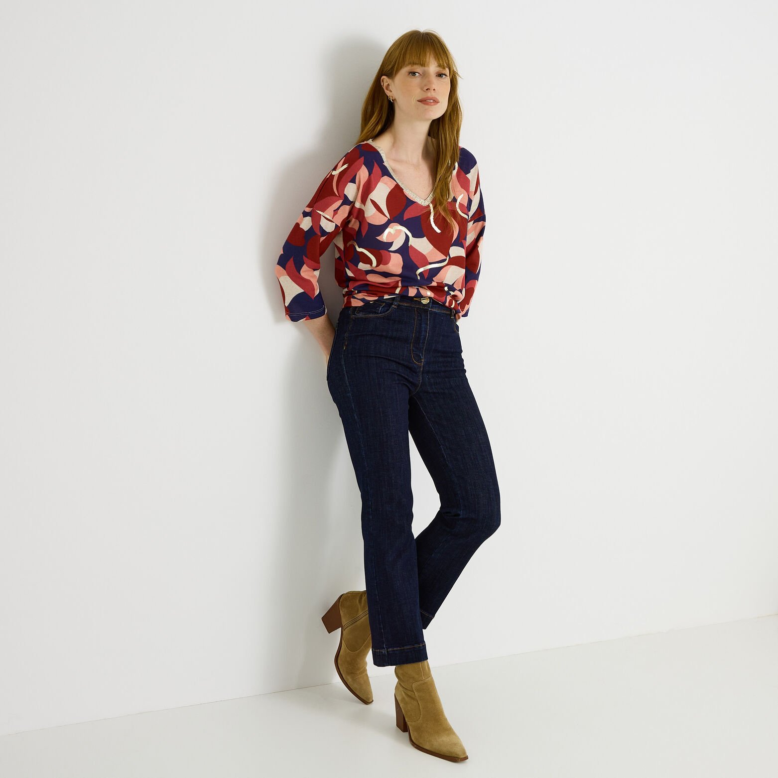 T-shirt imprimé fleuri femme