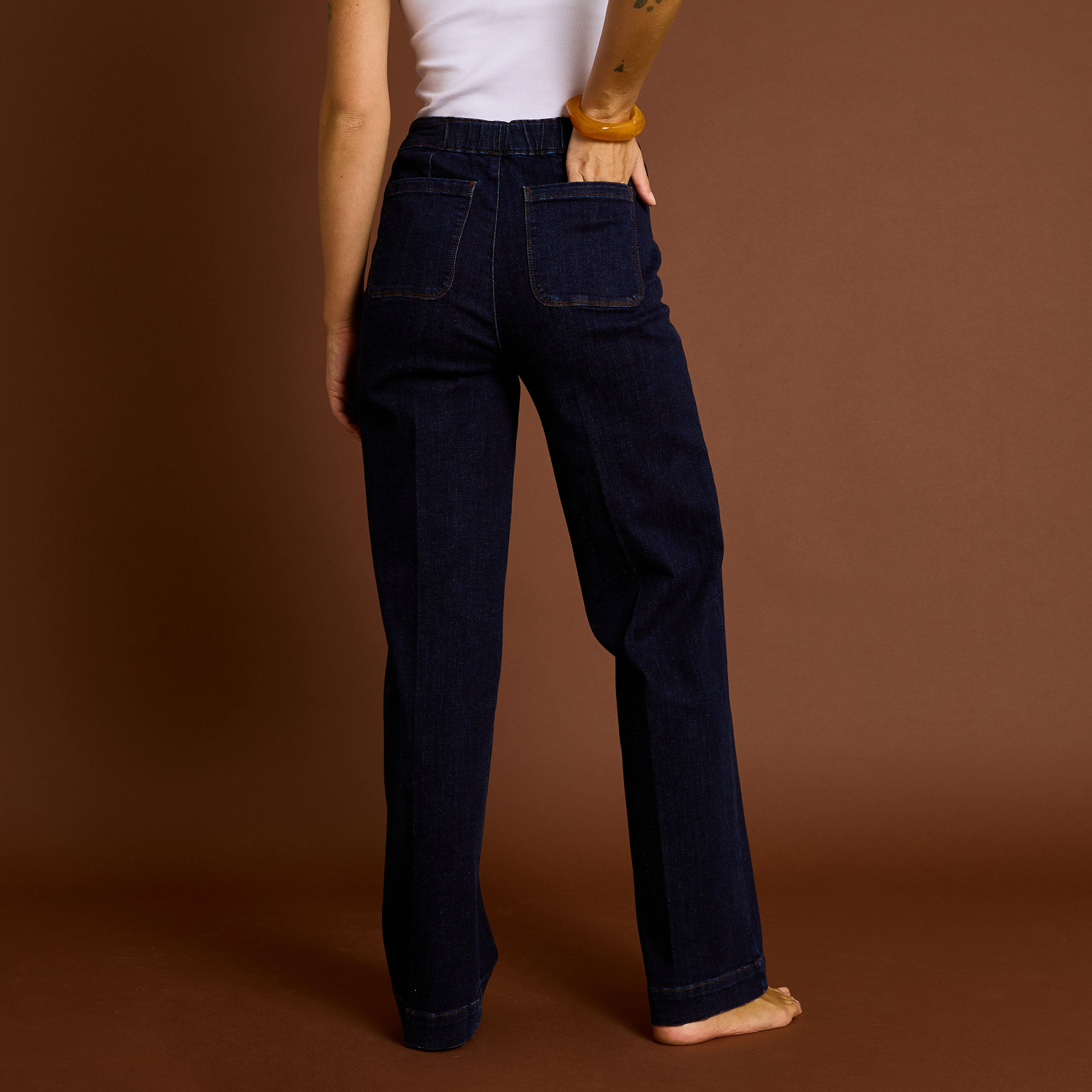 Jean flare &agrave; pont POMPON F02 femme