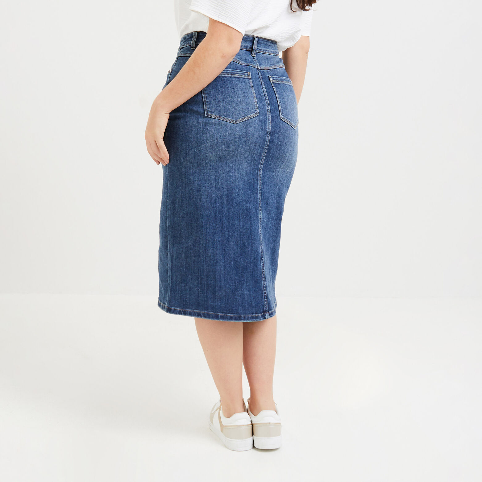 Jupe en jean mi-longue femme