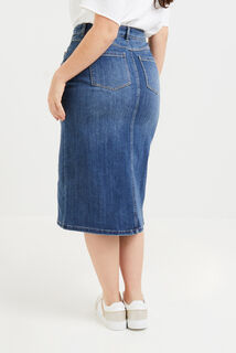 Jupe en jean mi-longue femme