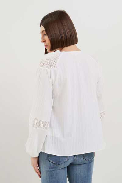 Blouse détails ajourés femme