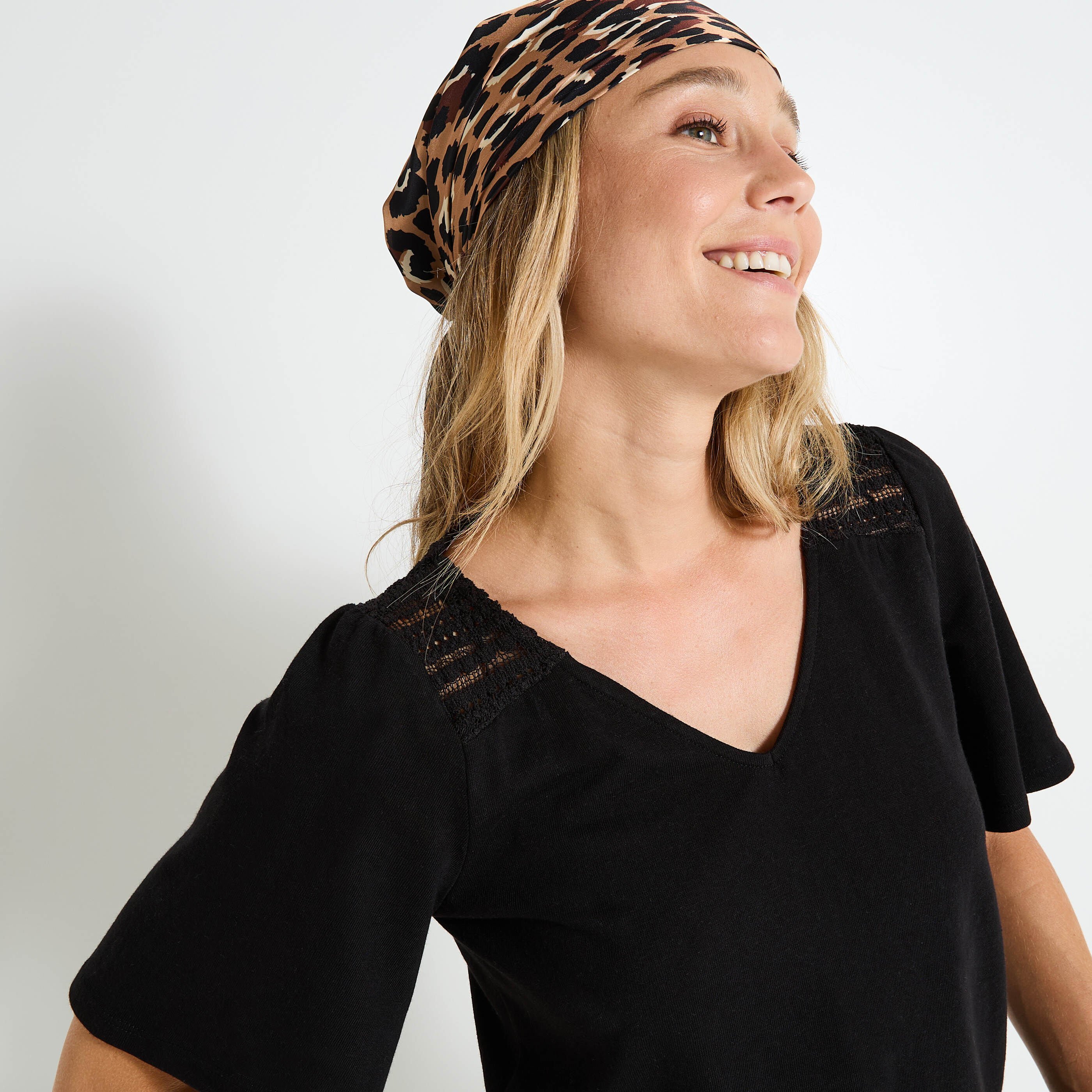 T-shirt manches volant&eacute;es femme