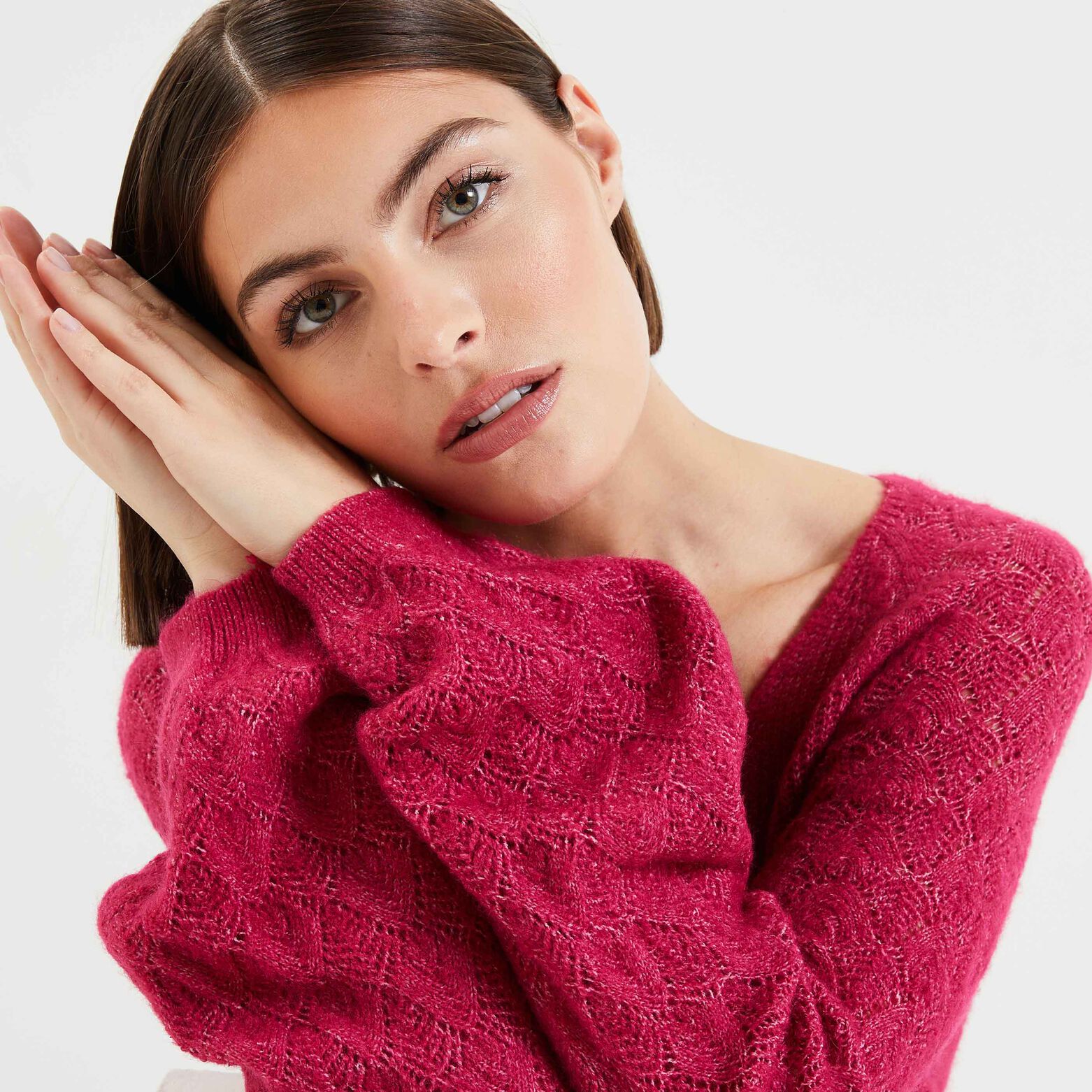 Pull maille ajourée femme