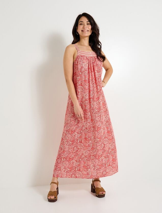 Robe longue boh&egrave;me &agrave; bretelles