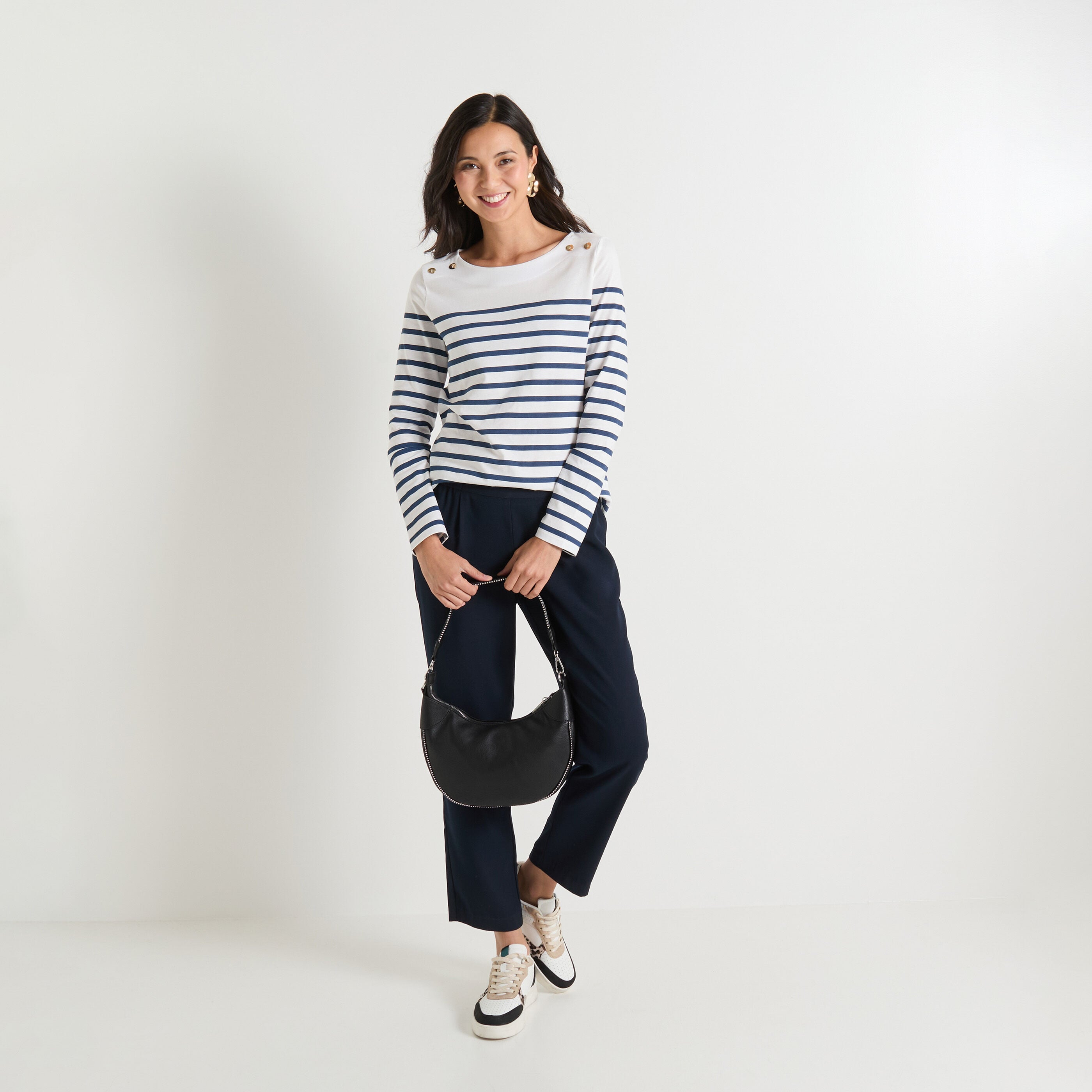 T-shirt col bateau femme