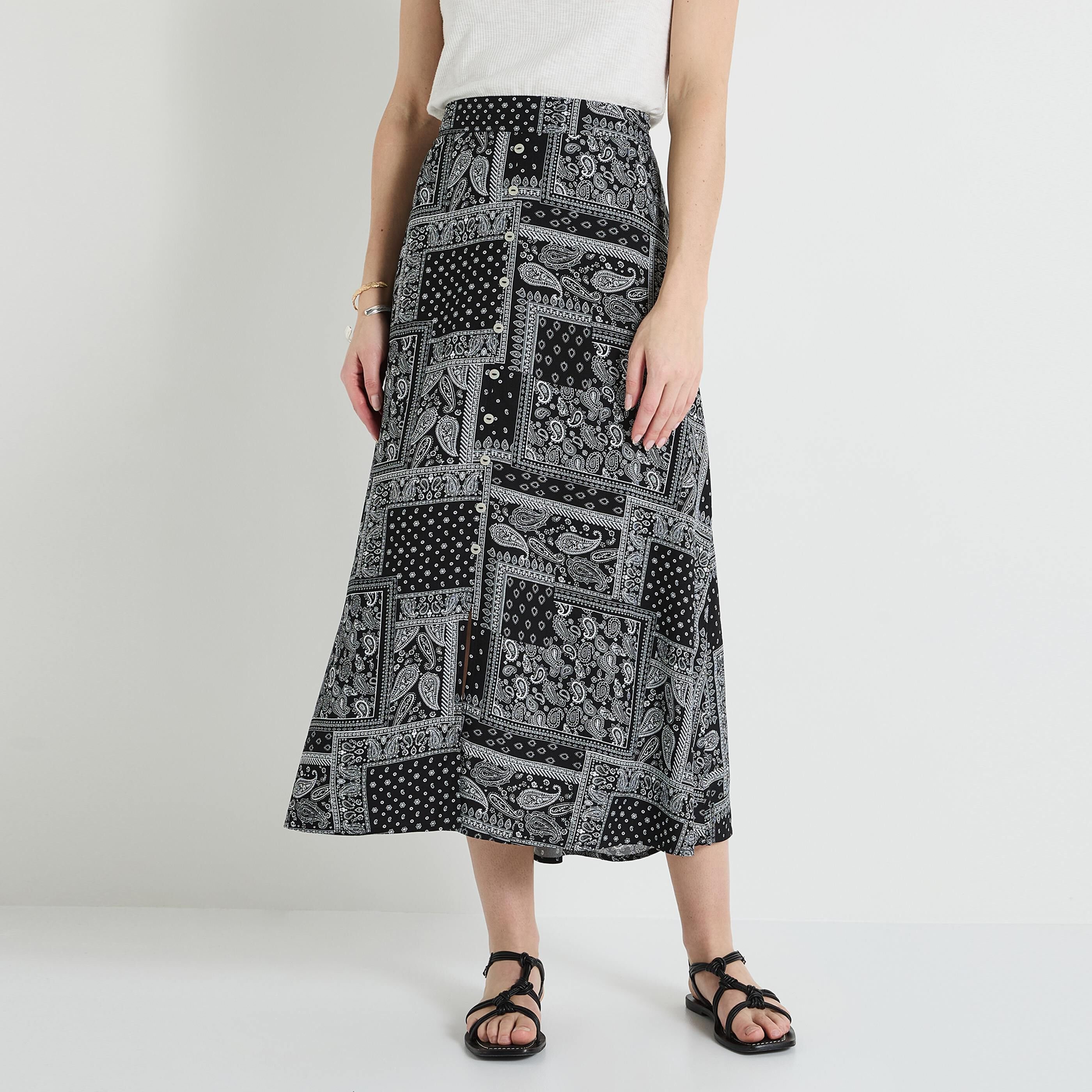 Jupe mi-longue fluide femme