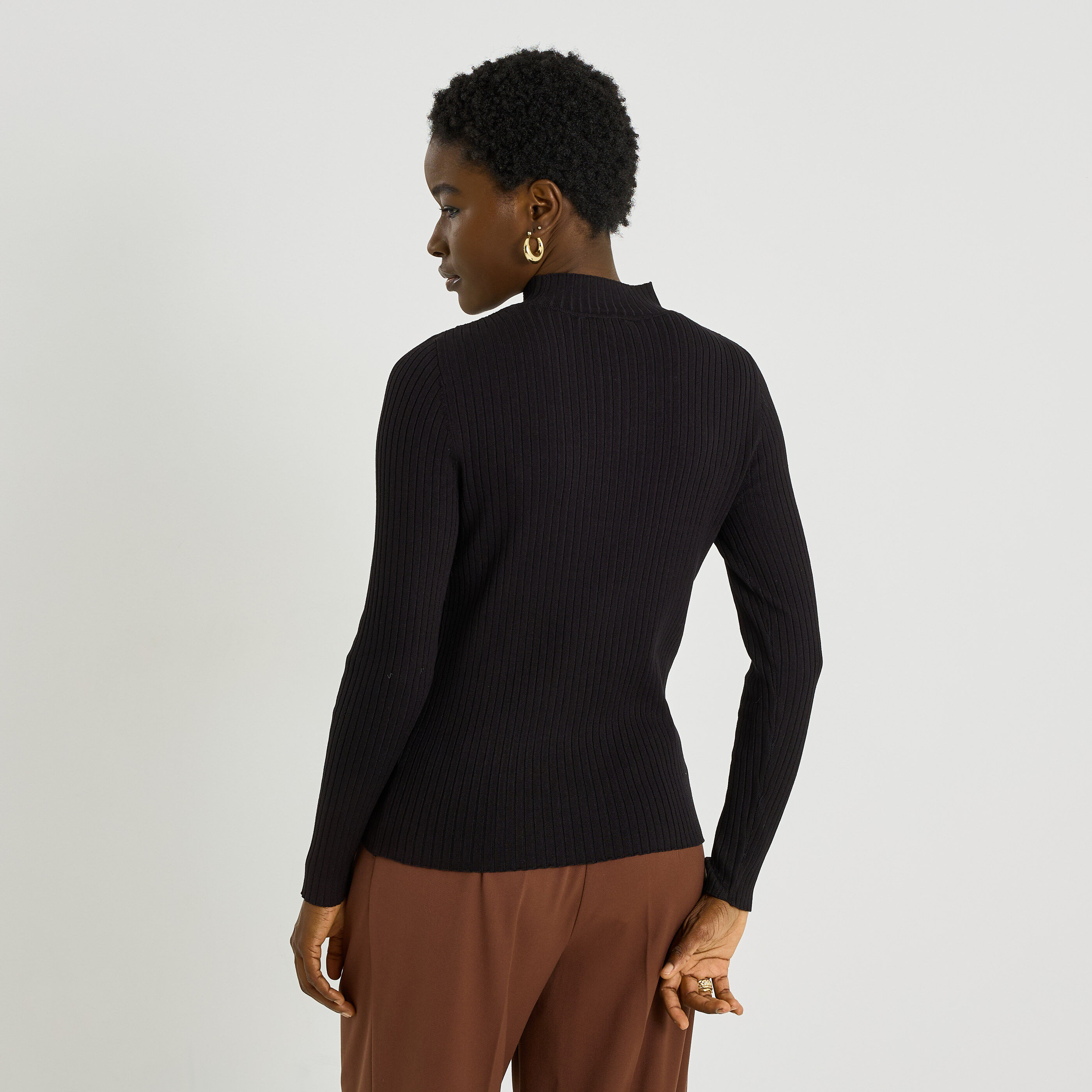 Pull col montant femme