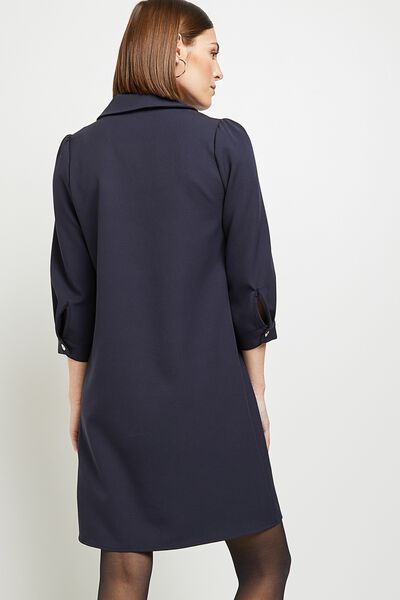 Robe unie col polo femme