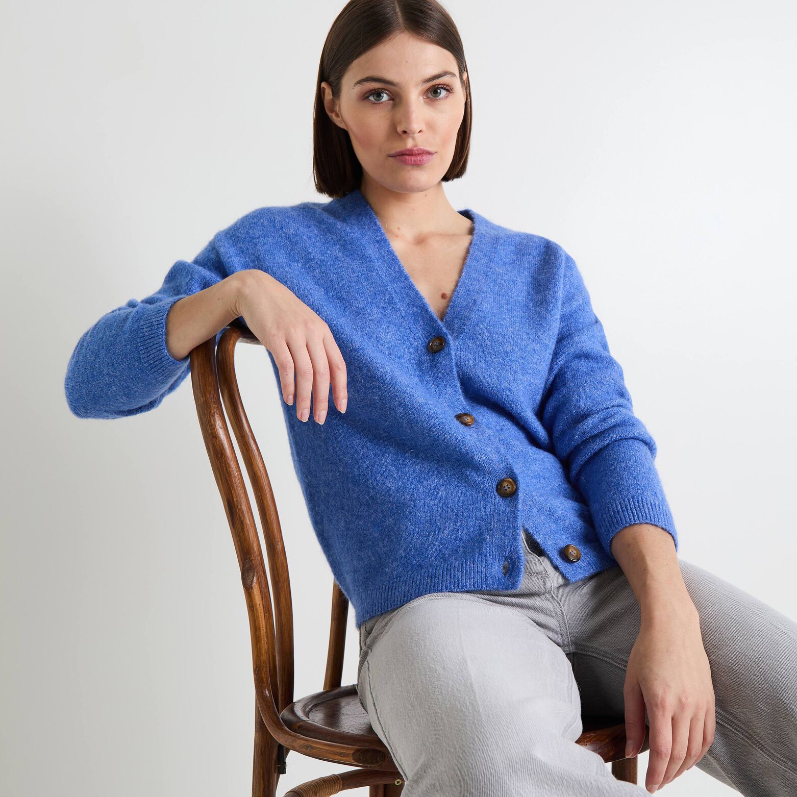 Gilet col V femme