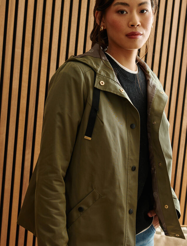 Parka courte &agrave; capuche femme