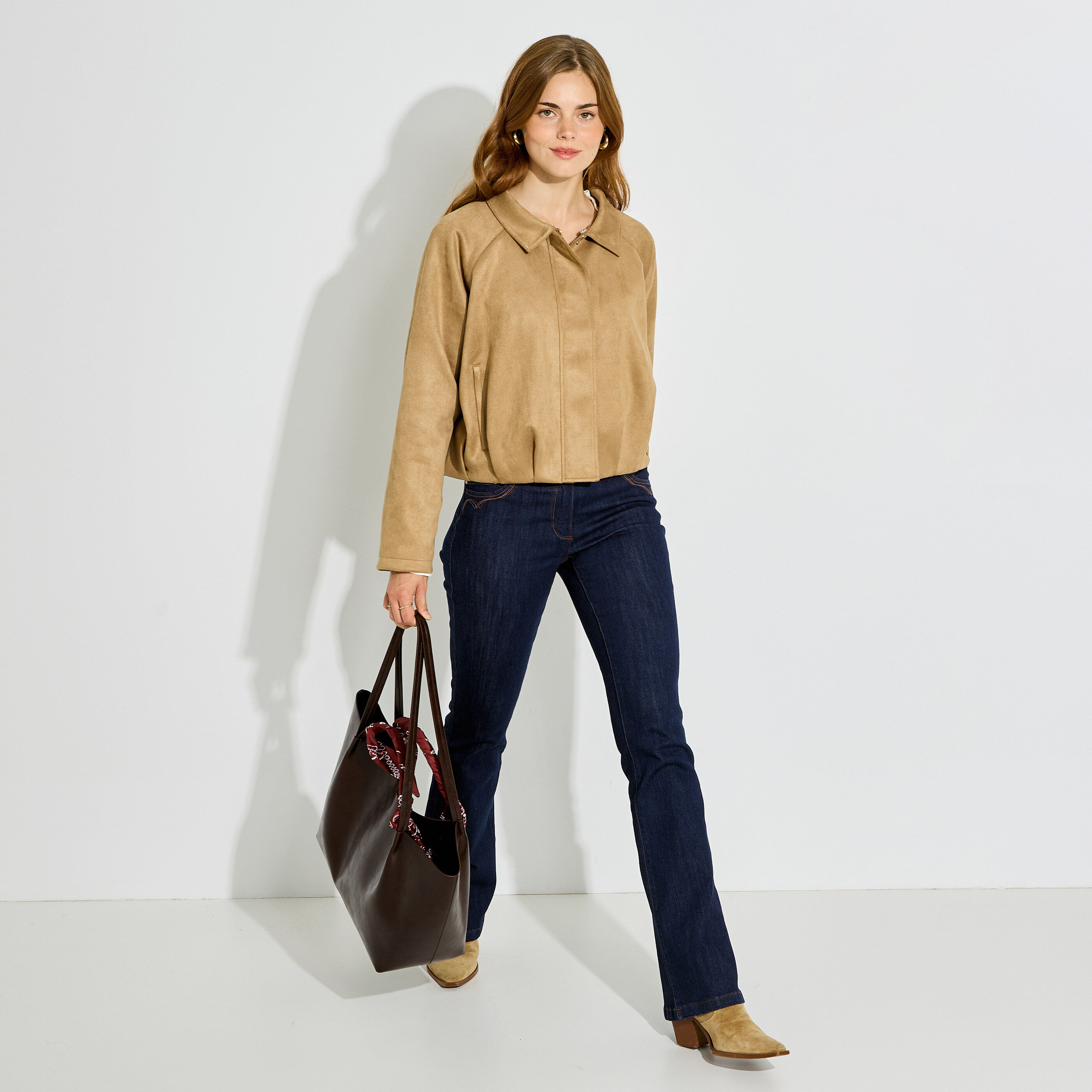 Blouson col amovible femme