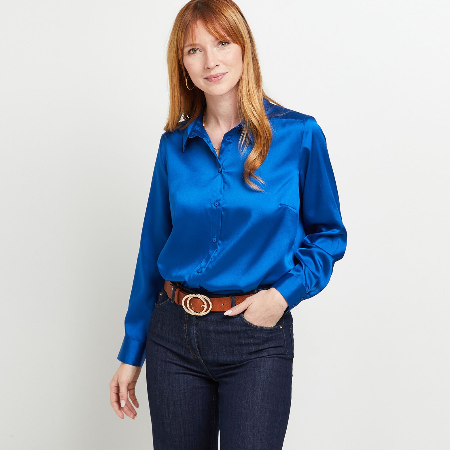 Chemise satin unie