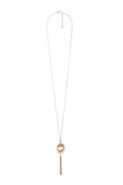 Collier anneaux et pompon