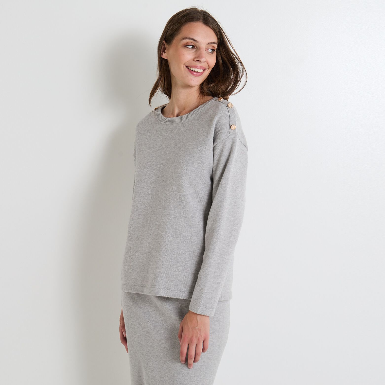 Pull col rond femme