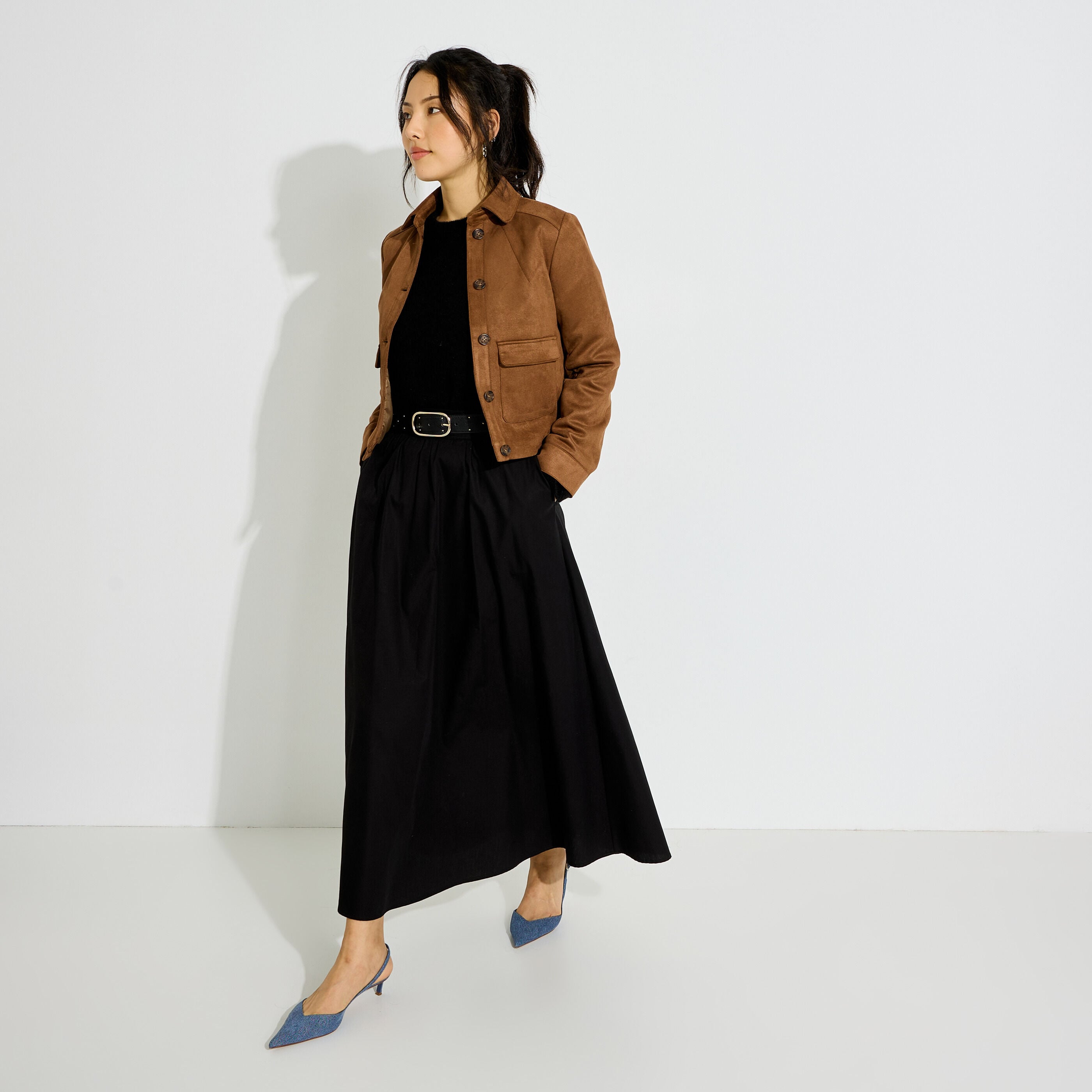Veste courte en su&eacute;dine femme