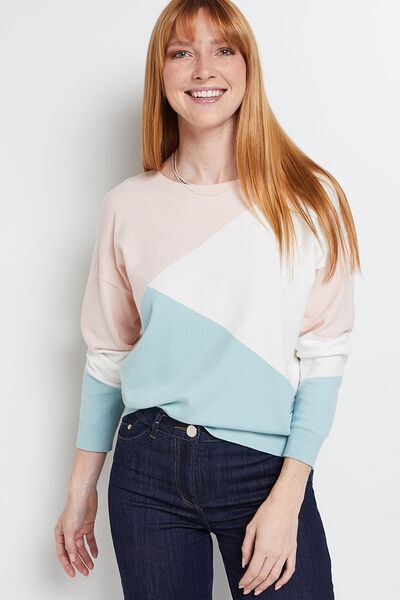 Pull color block femme