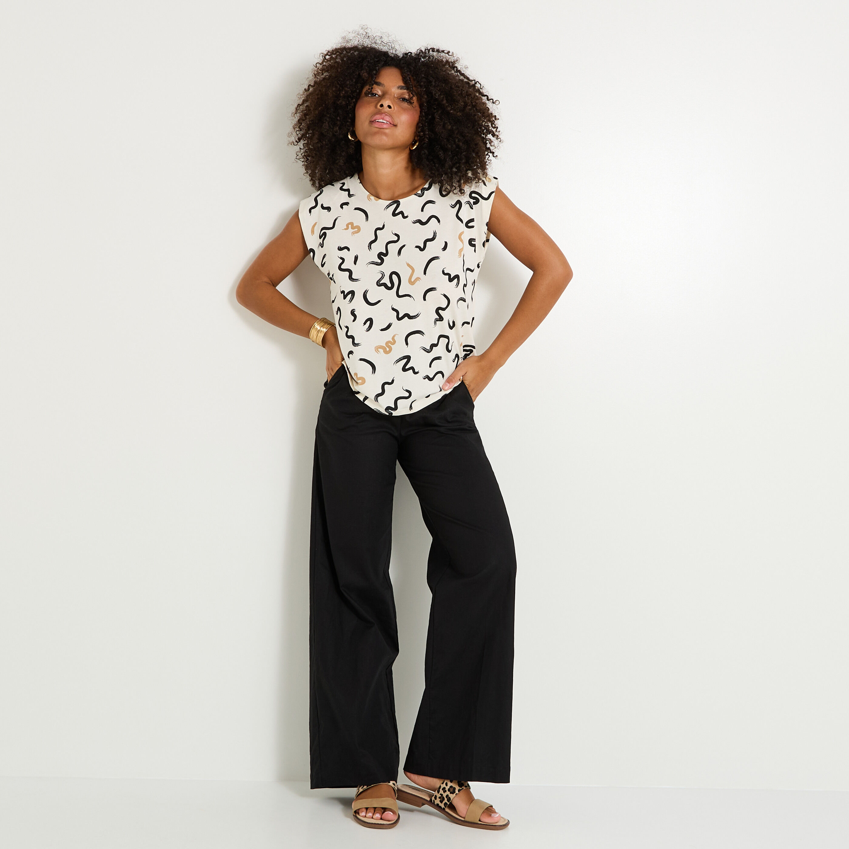 T-shirt imprim&eacute; manches courtes femme