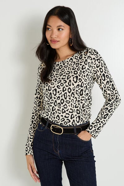T-shirt imprimé léopard femme
