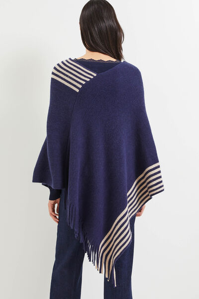 Poncho rayé femme