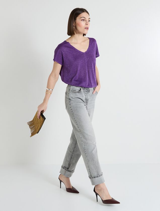 Pull manches courtes femme