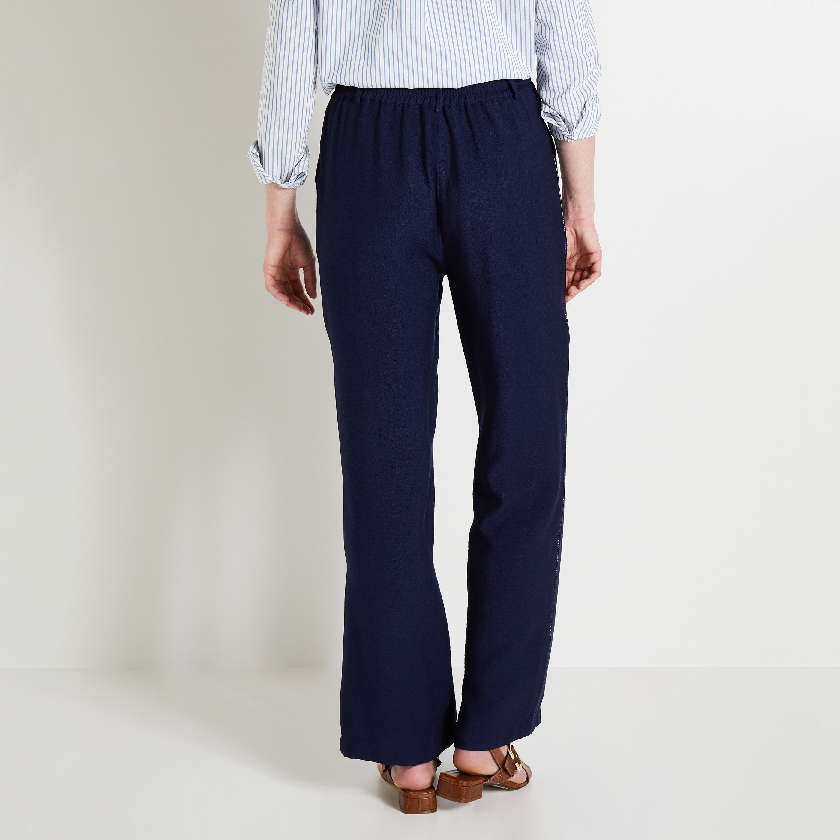 Pantalon &agrave; pince large femme