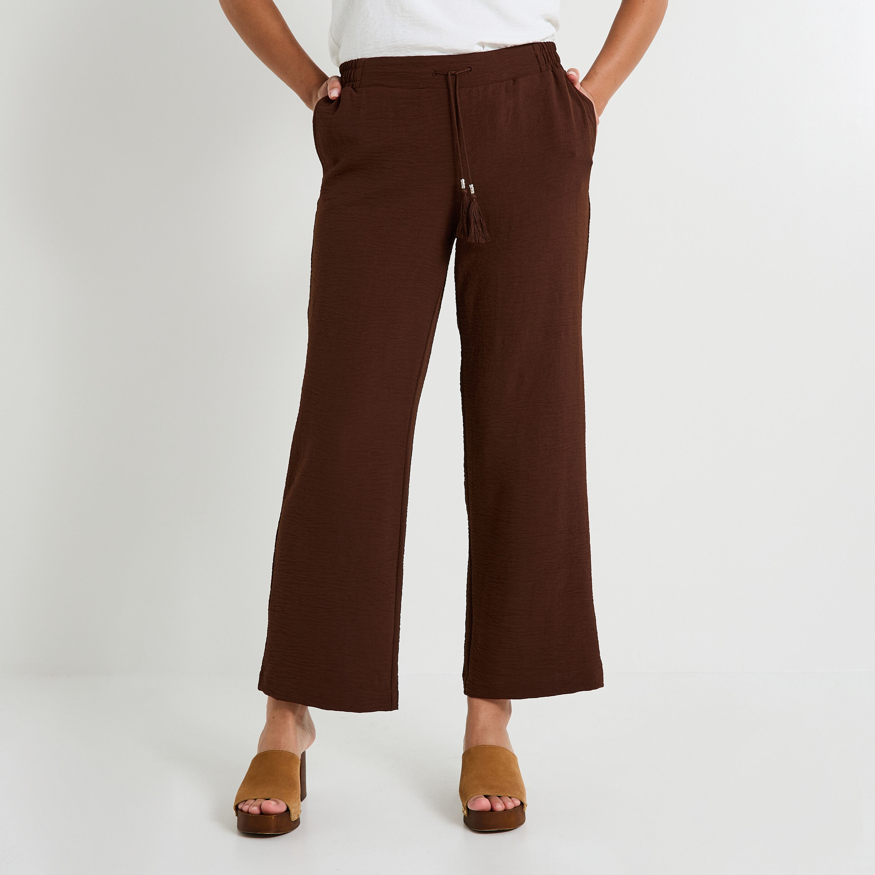 Pantalon large fluide femme