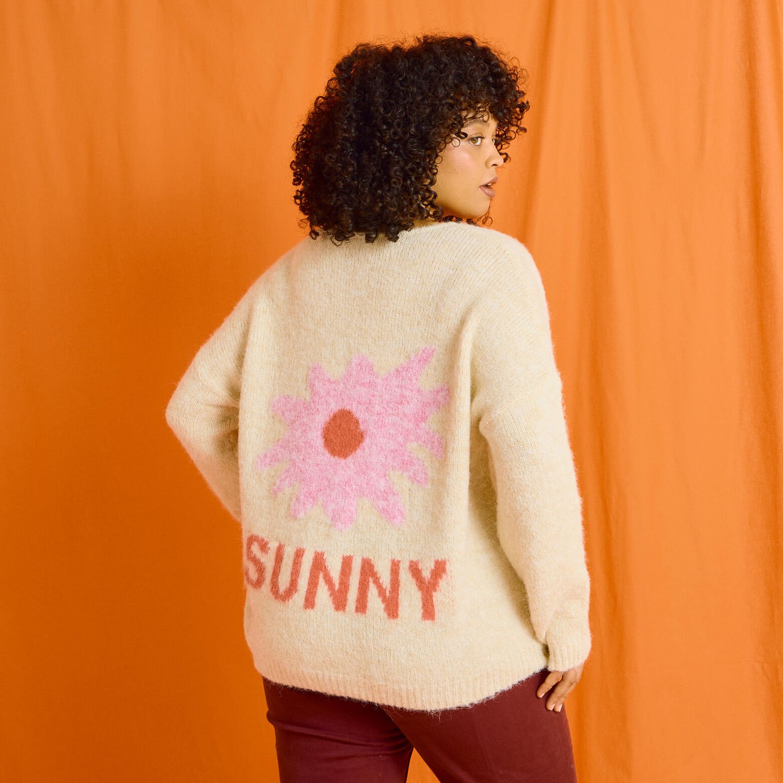Pull imprimé coloré femme