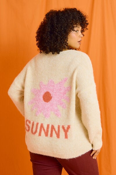 Pull imprimé coloré femme