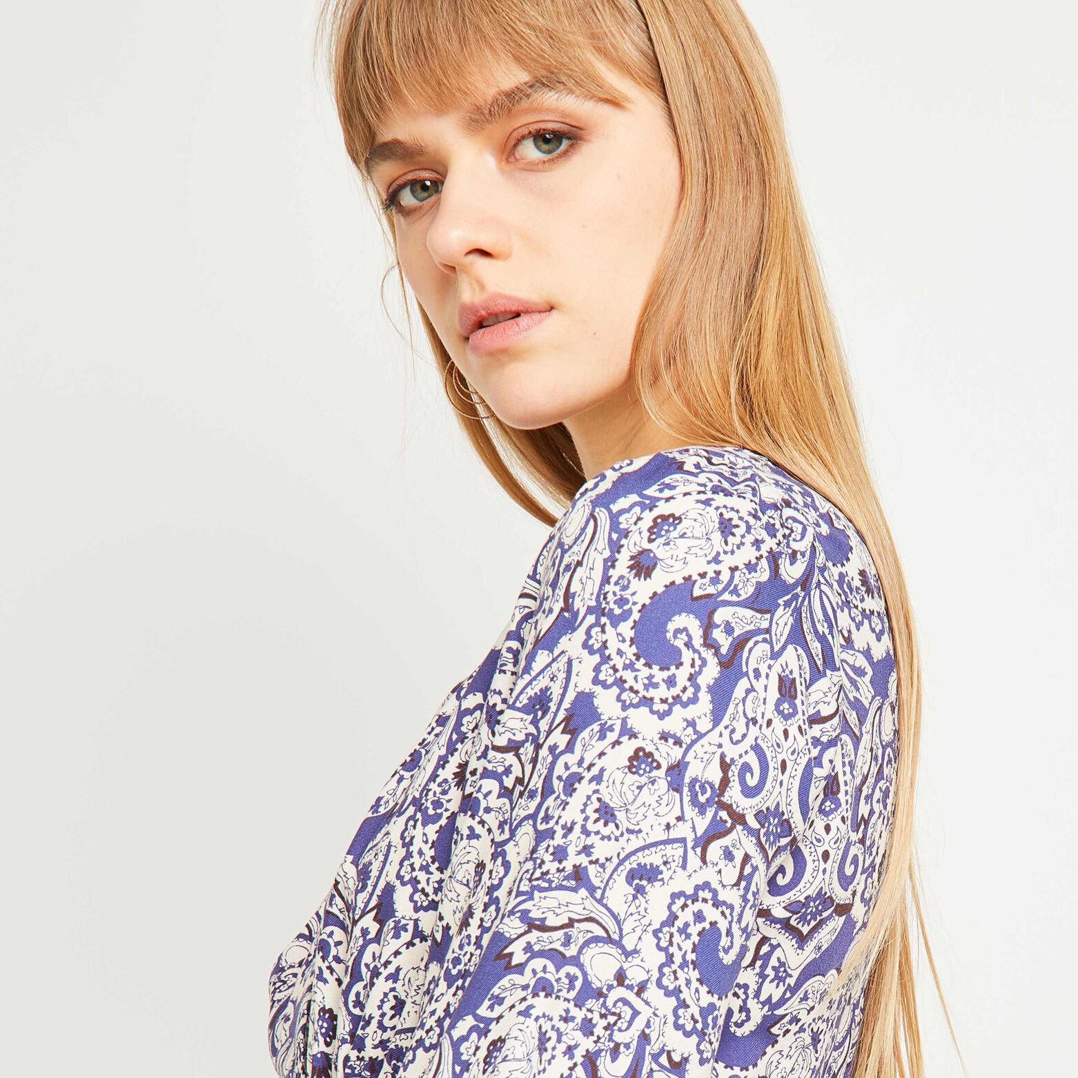 Robe imprimée mi-longue femme 