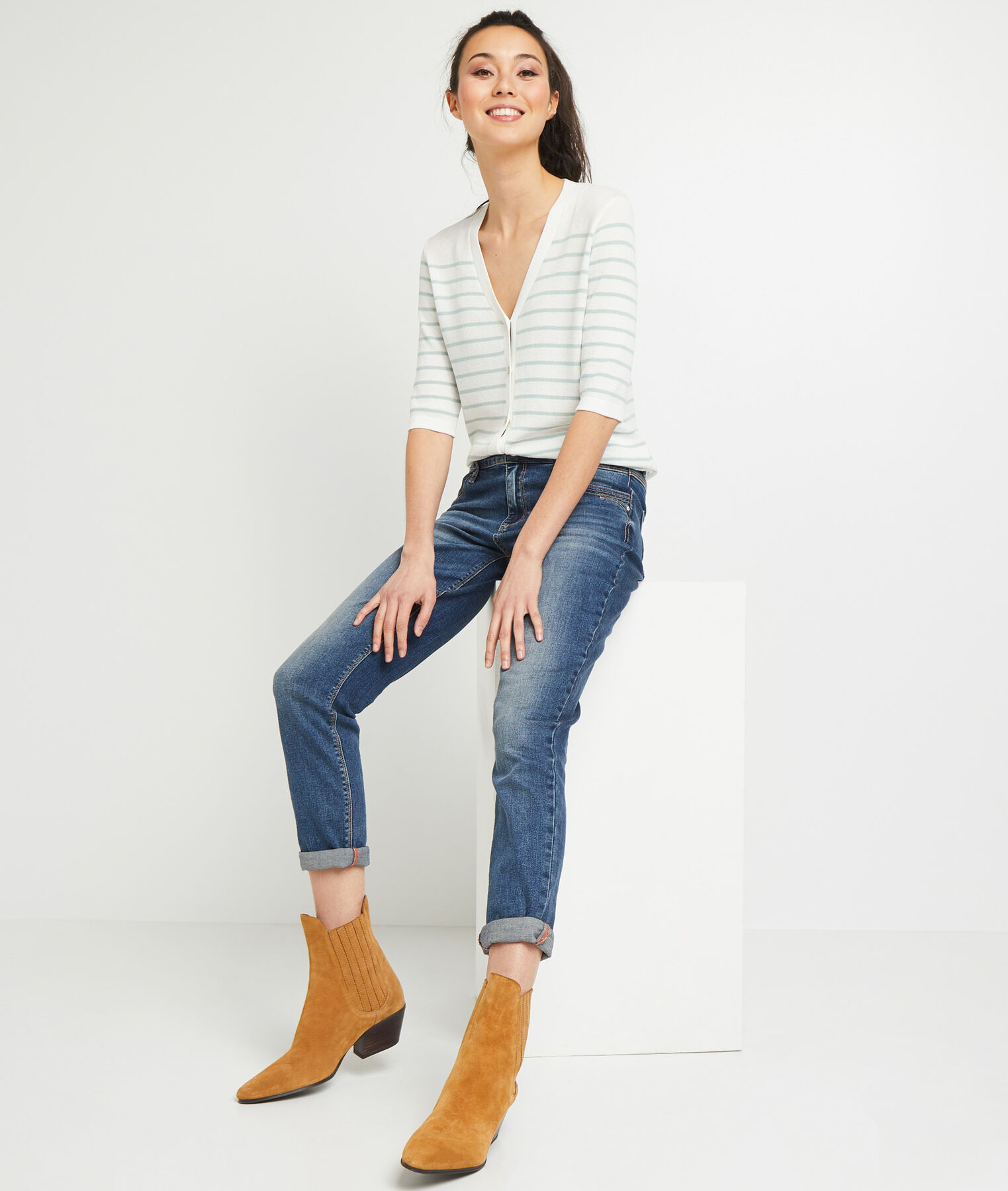 Gilet rayures femme