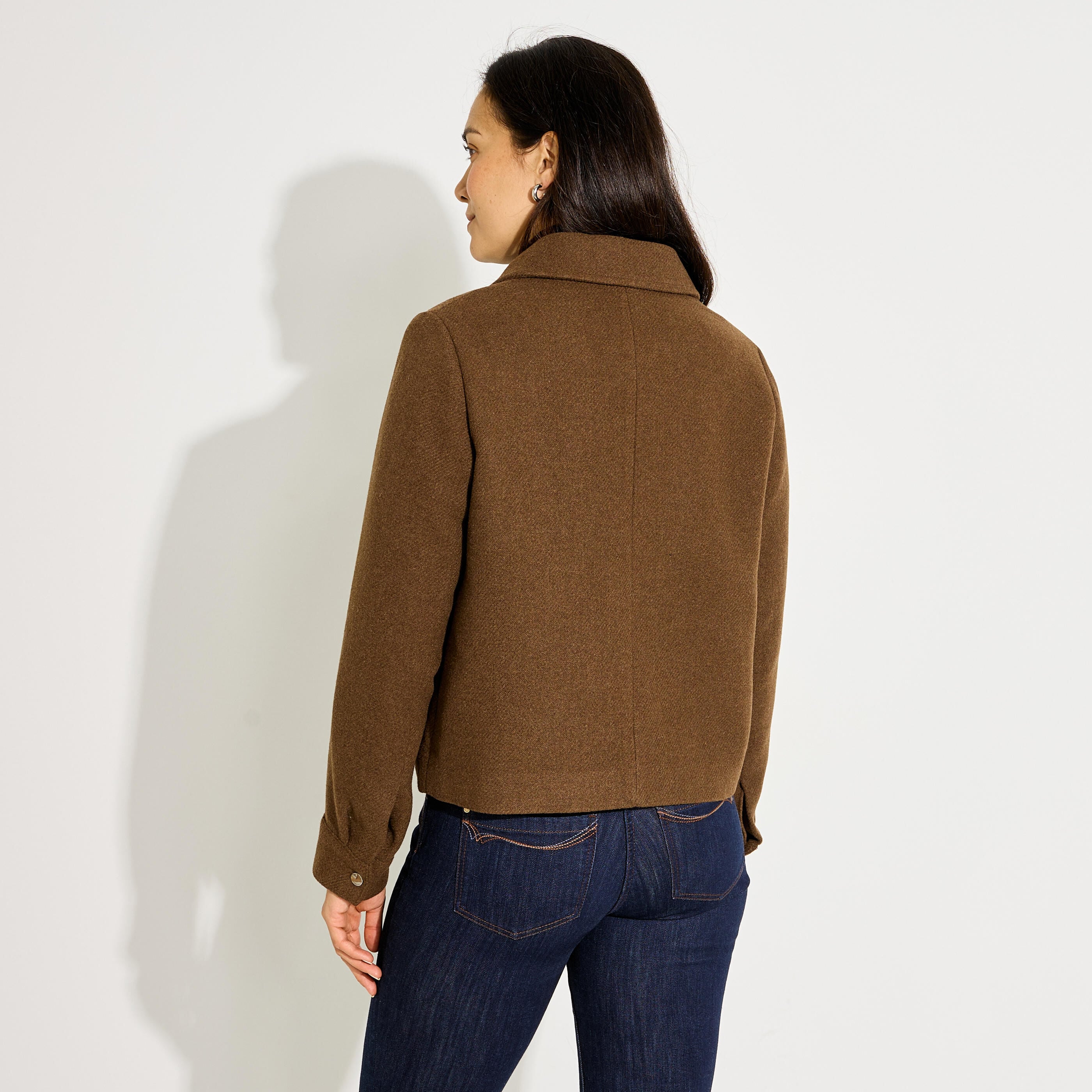 Manteau court zipp&eacute; femme