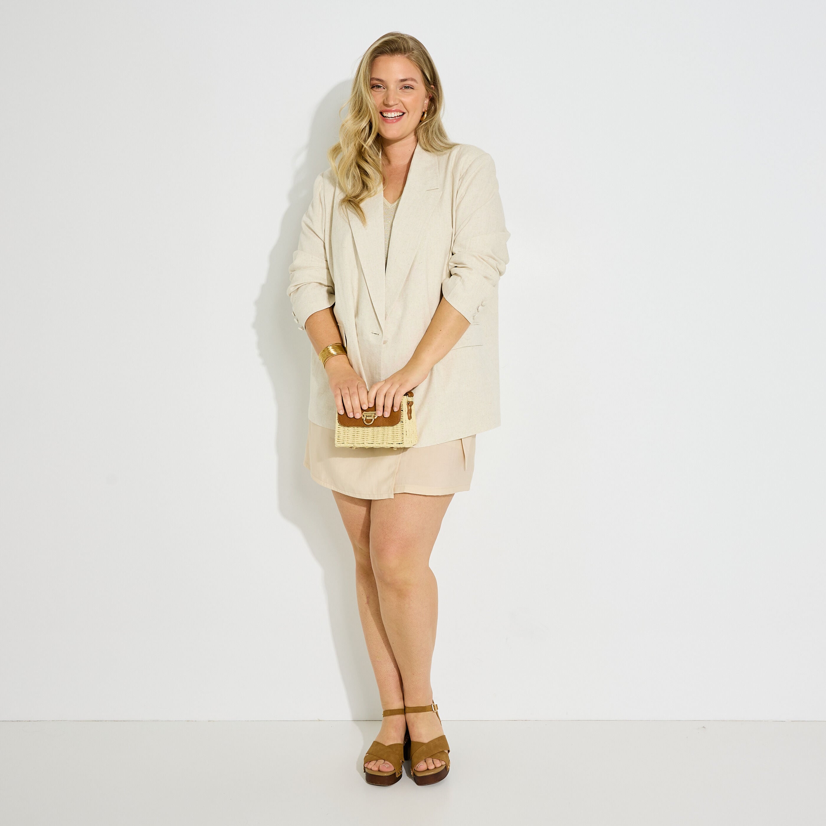 Blazer oversize uni femme