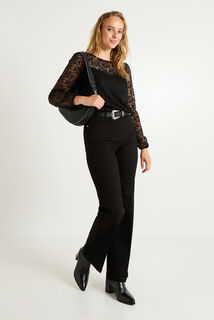 Blouse maille brodée femme