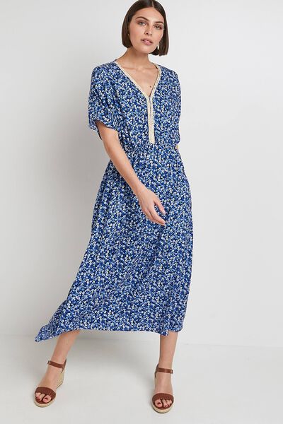 Robe longue imprimée femme