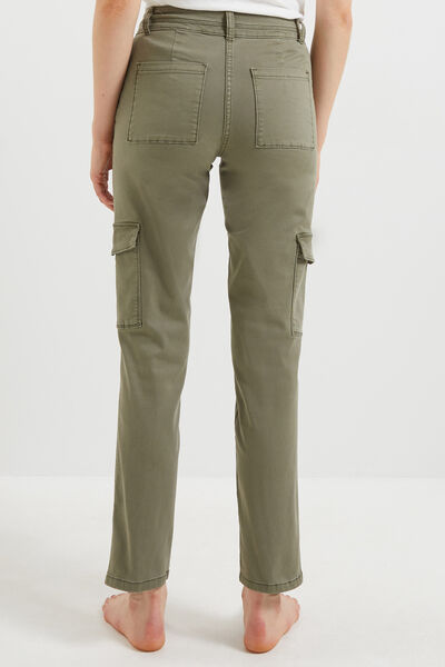 Pantalon cargo kaki femme