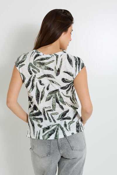 T-shirt imprimé feuillage femme