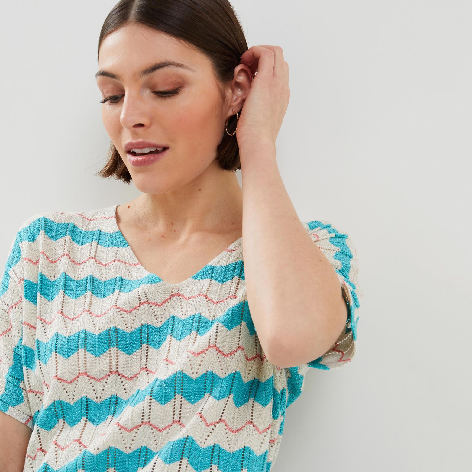 Pull maille ajourée femme