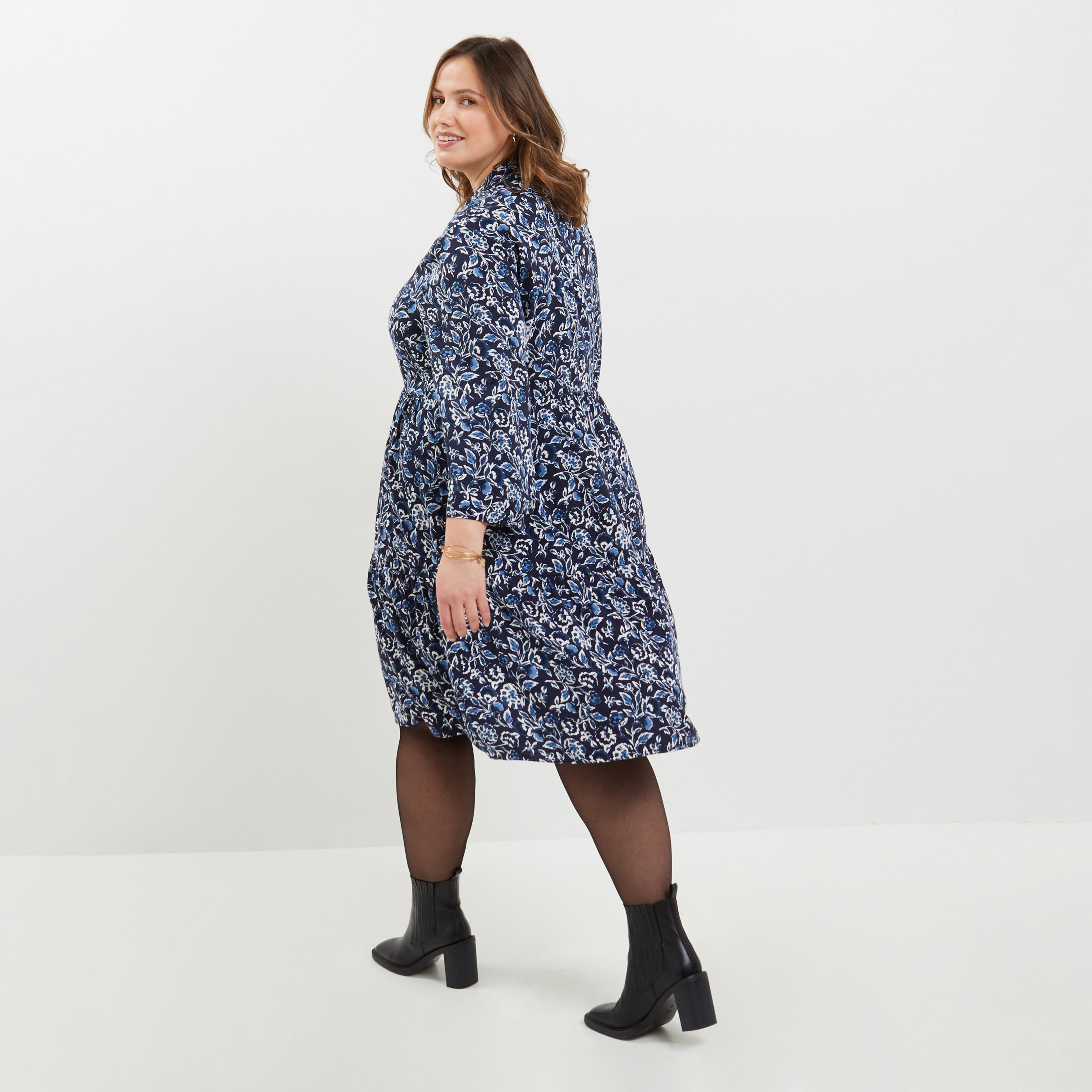 Robe fluide imprim&eacute;e femme
