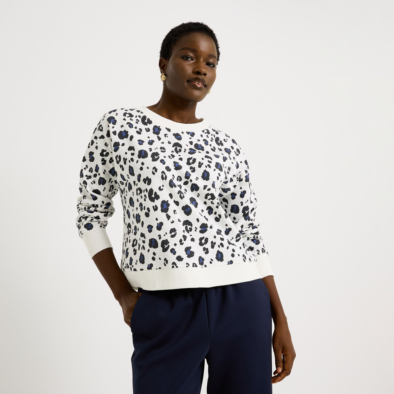Sweat imprimé léopard femme
